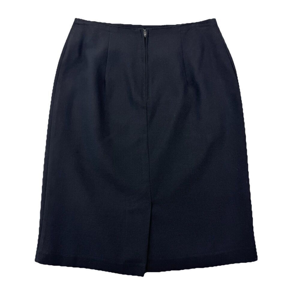 Vintage C.C. Magic Black Pencil Skirt Womens Size 10 Lined Made USA Career - Picture 2 of 9